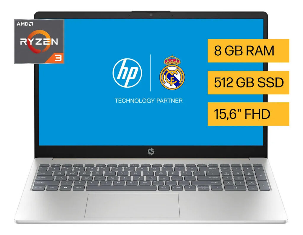 Notebook Hp 15-fc0075la 15,6 Ryzen 3 8gb Ram 512gb Ssd Plateado