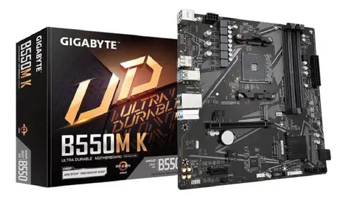 Placa Madre Gigabyte B550MK DDR4 AM4 Formato Micro Atx Color Negro