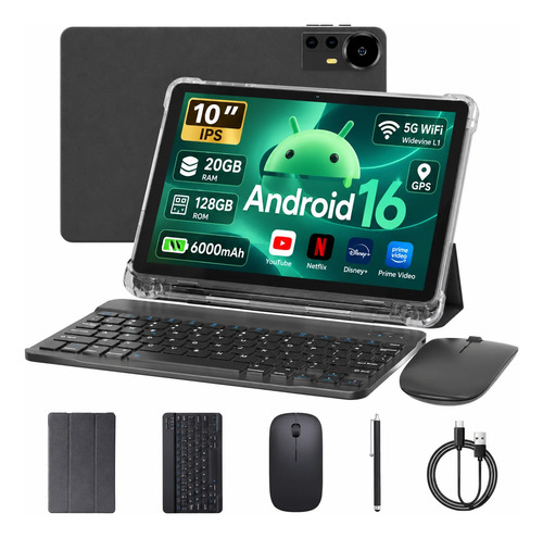 Tablet Android 16 10.1 16gb Ram 128gb, Batería 6000mah